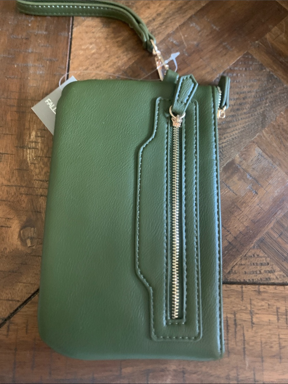 Falls Creek Olive Green Zip-Front Wristlet